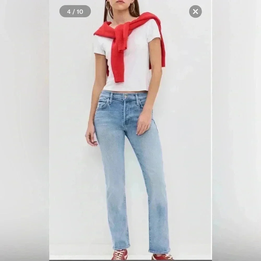 MOTHER Light Wash Straight Leg Jeans